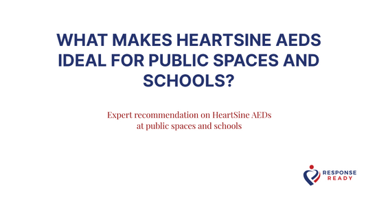 What makes HeartSine AEDs ideal for public spaces and schools ?