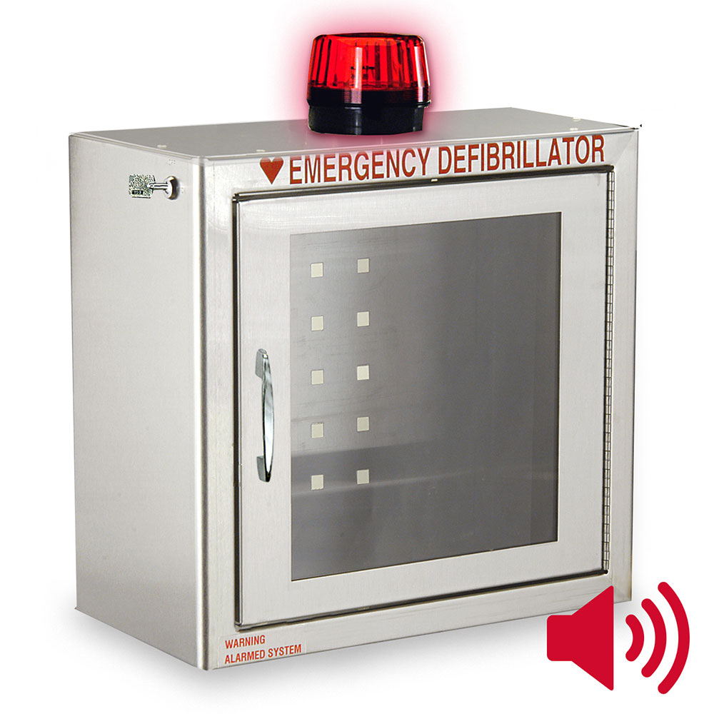 Compact AED Cabinet with Alarm & Strobe