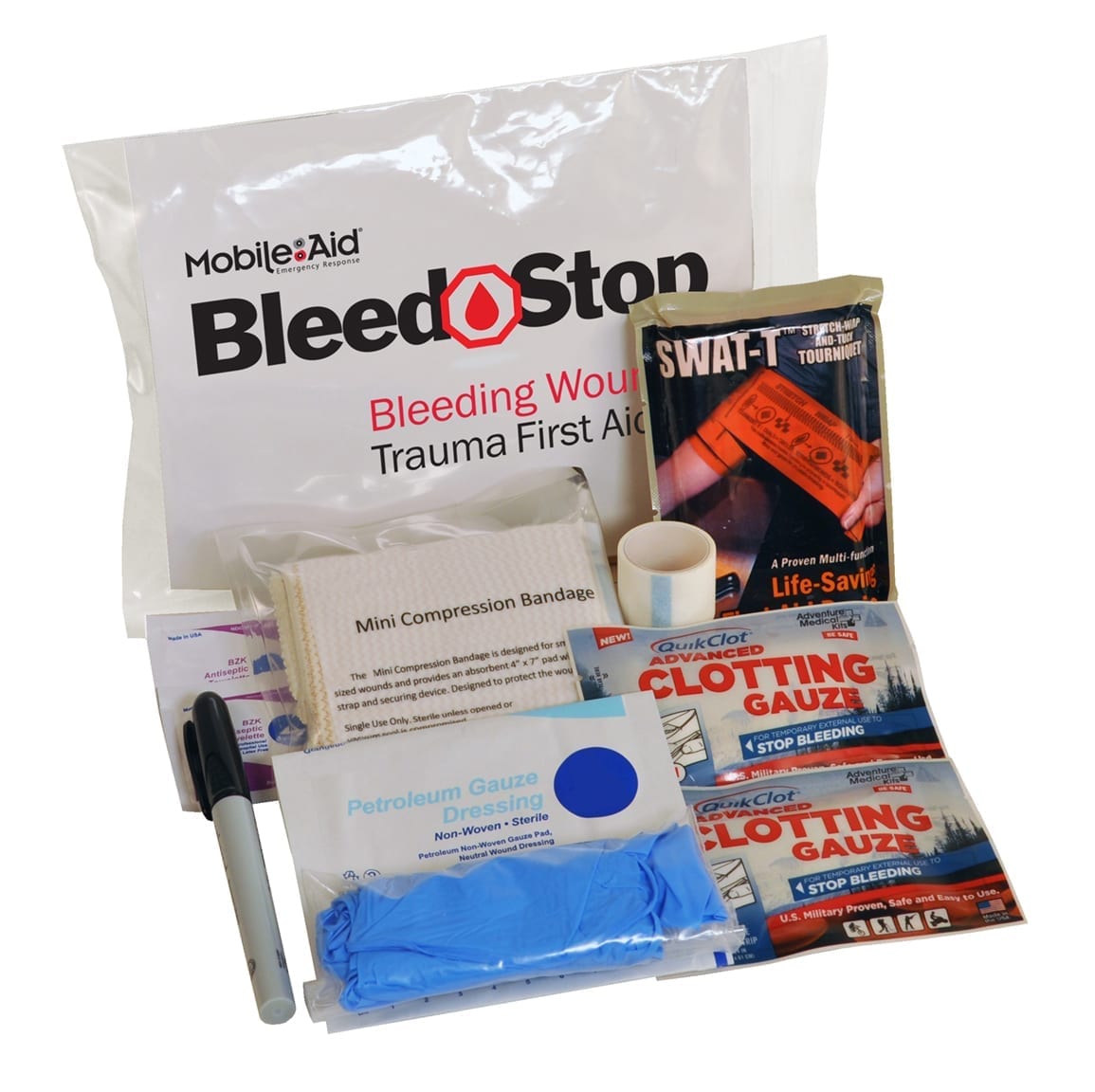 BleedStop Compact 100 Bleeding Wound Trauma First Aid Kit