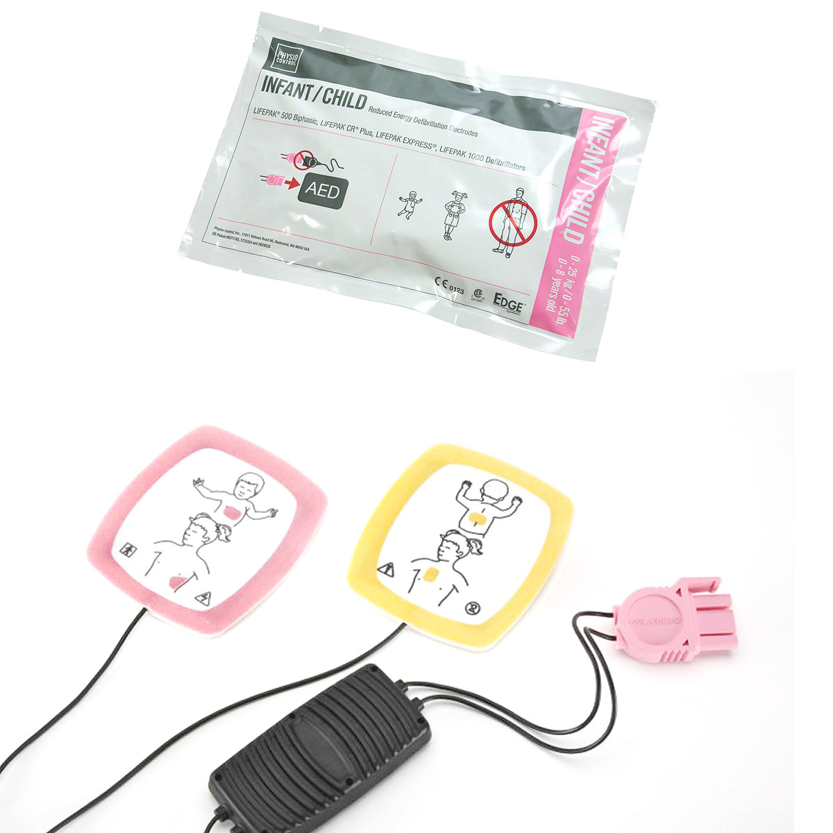 LIFEPAK 500/1000/CR Plus Training Pediatric Pads Complete Kit, 5 Pairs